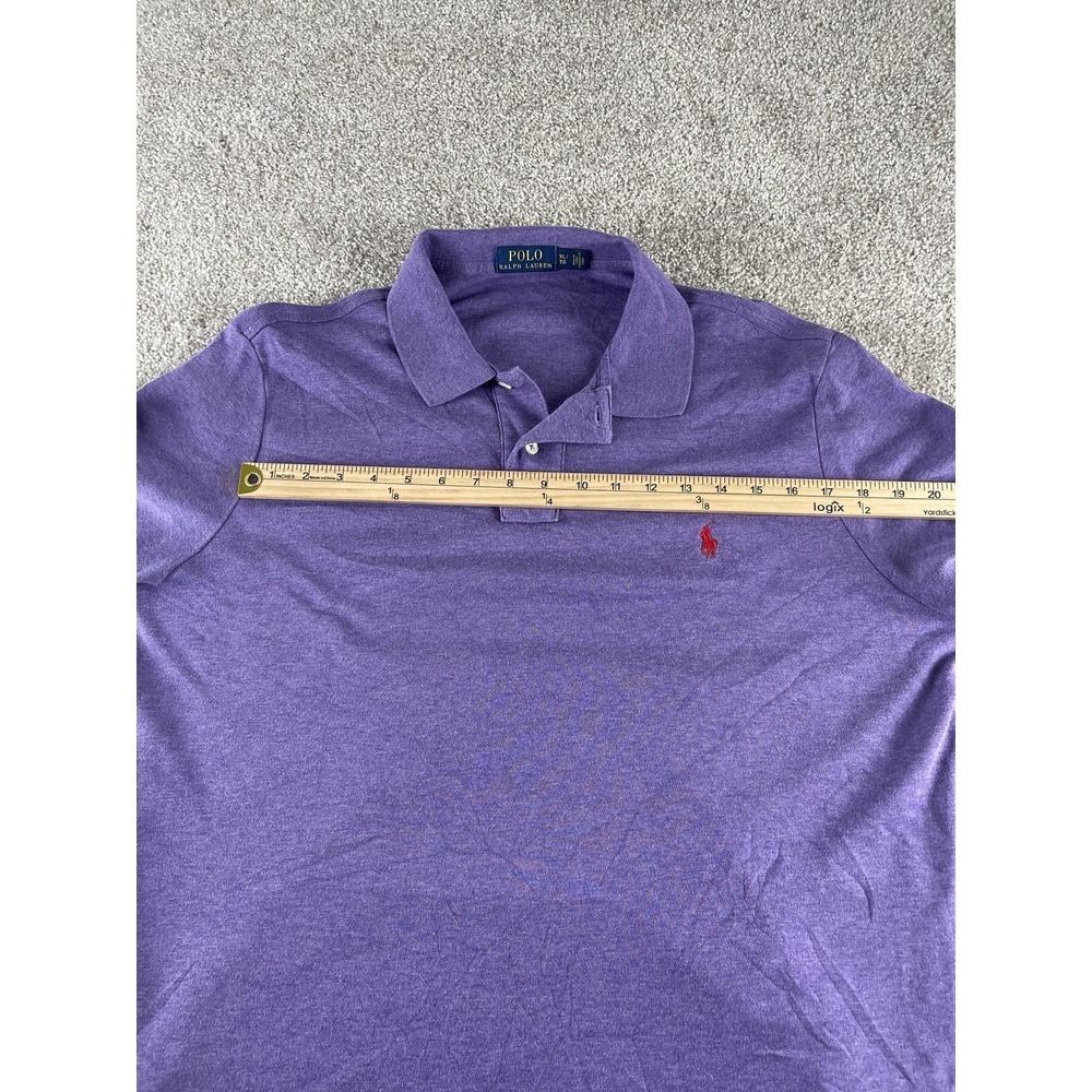 Polo Ralph Lauren Solid Purple Soft Cotton Polo Shirt Red Pony Mens XL Preppy - Picture 5 of 8